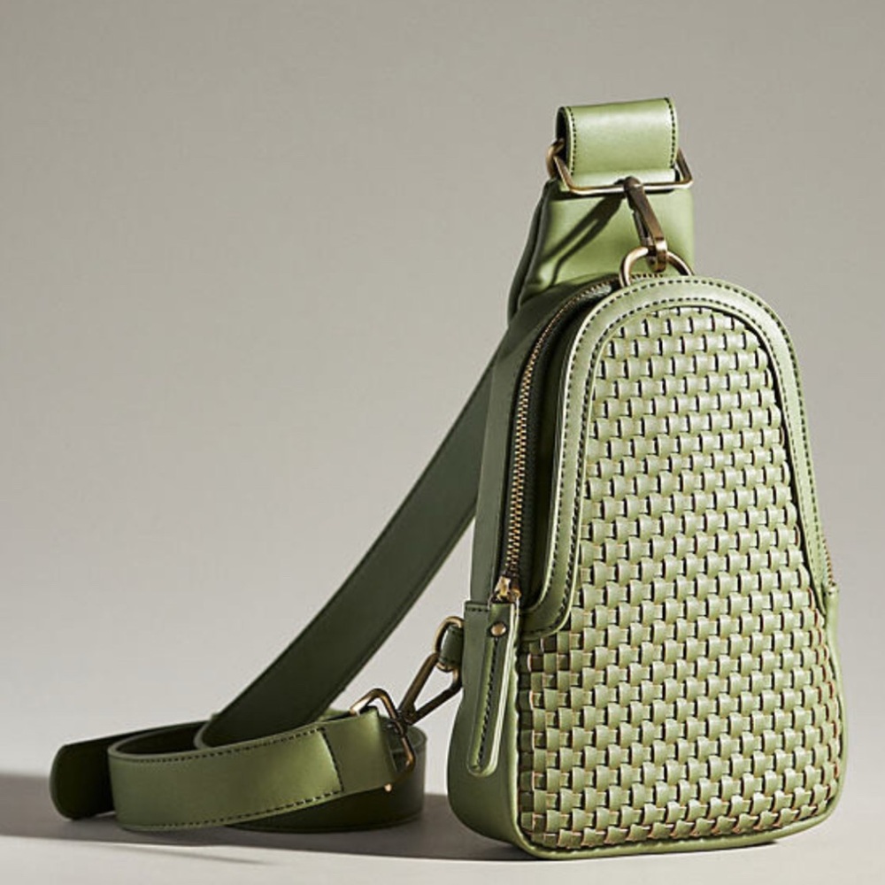 Anthropologie x Urban Originals Woven Green Sling bag